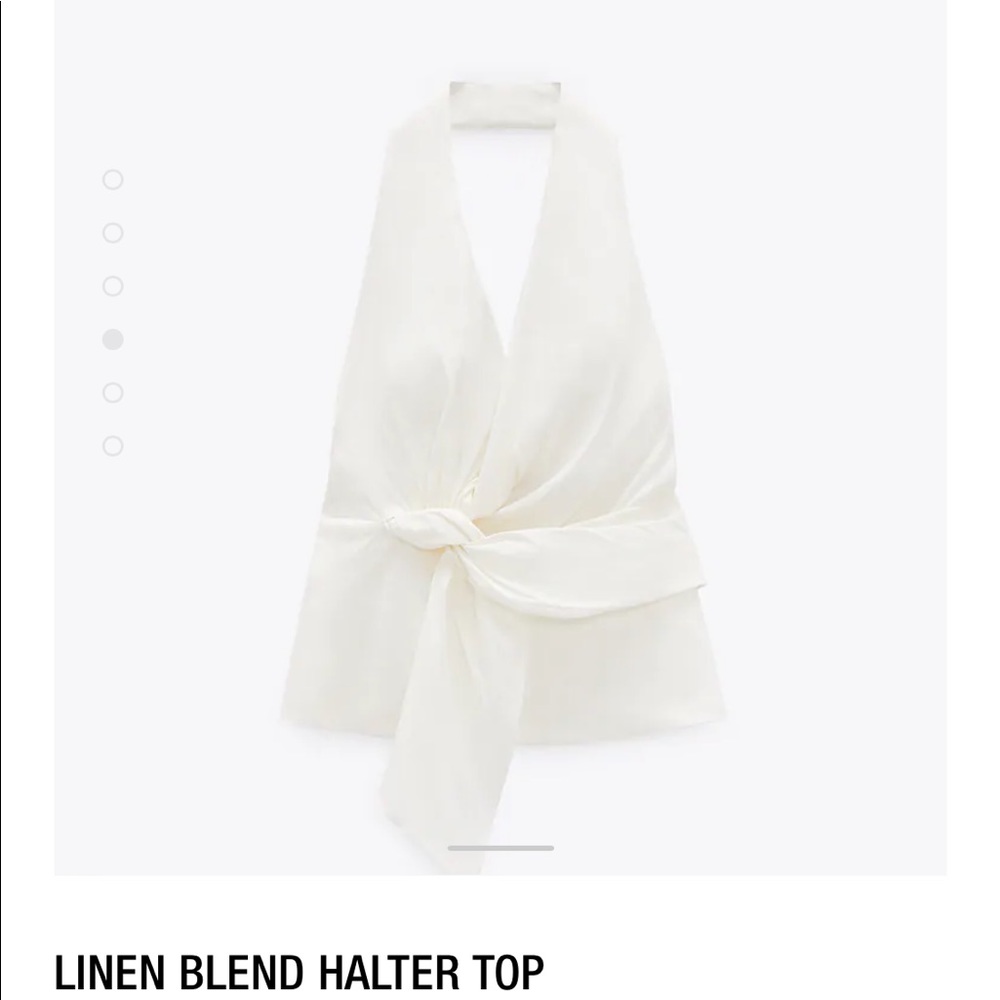 Zara Linen Blend Halter Top New With Tags